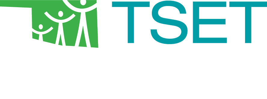 Logo for TSET Discovery Grant. Blue with round edges.